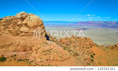 Aerial Sandstone Formations and Desert Plain Marble Canyon Vermilion Cliffs View 129192101