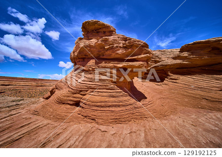 Sandstone Layers and Desert Sky Motion at Eye Level in Arizona 129192125