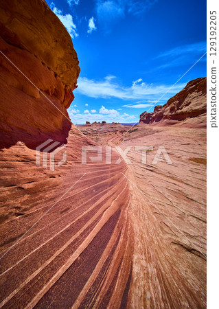 Striated Sandstone Canyon Red Rocks Beehive Trail Arizona Low Angle Striated Sandstone Canyon Red Rocks Beehive Trail Arizona Low Angle 129192205