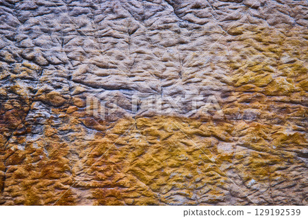 Textured Rock Surface Abstract Art in Earthy Tones Close-Up Perspective Textured Rock Surface Abstract Art in Earthy Tones Close-Up Perspective 129192539