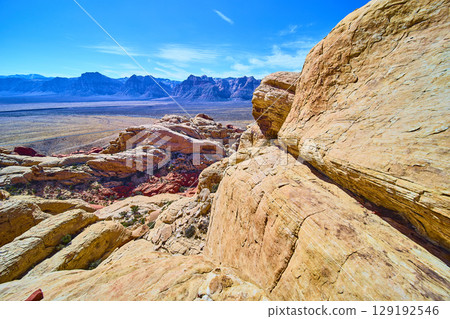 Red Rock Canyon Sandstone Formations Nevada Eye Level Perspective Red Rock Canyon Sandstone Formations Nevada Eye Level Perspective 129192546