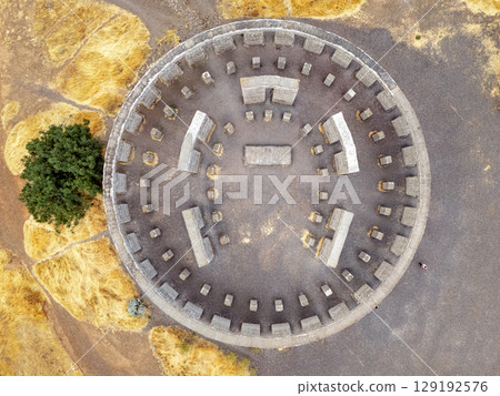Stonehenge Memorial Overlooking Columbia river Stonehenge Memorial Overlooking Columbia river 129192576