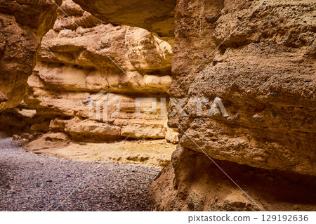 Owl Canyon Nevada Rugged Rock Formations Immersive Eye Level View 129192636