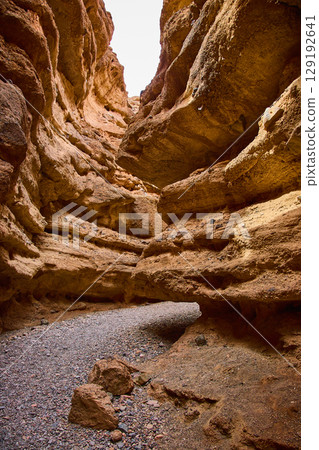 Owl Canyon Rugged Rock Formations Low-Angle View Owl Canyon Rugged Rock Formations Low-Angle View 129192641