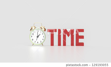 The Alarm clock and Text for Time concept 3d Rendering. 129193055