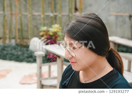 Woman (LGBTQ) posing outdoor fashion style 129193277