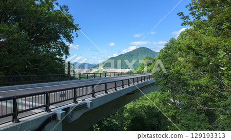 A view of the Akataki Bridge and the Naruse Dam construction site, August 2025, Akita Prefecture 129193313