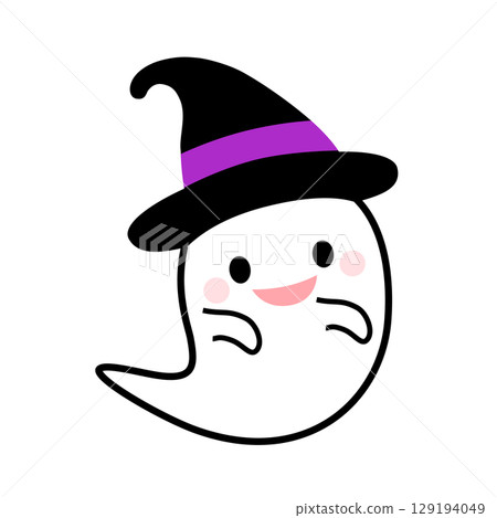 Cute Halloween ghost illustration 129194049