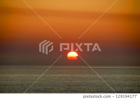 夕飛台展望台的夕陽(北海道斜裡町) 夕飛台展望台的夕陽(北海道斜裡町) 129194177