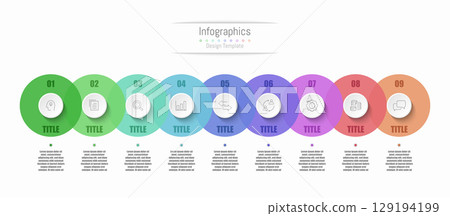 Infographic 9 options design elements for your business data. Vector Illustration. Infographic 9 options design elements for your business data. Vector Illustration. 129194199