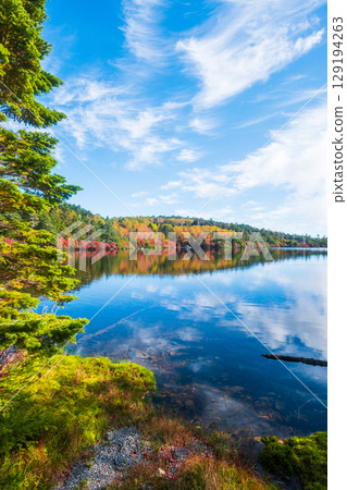 Shirakoma pond in autumn 129194263