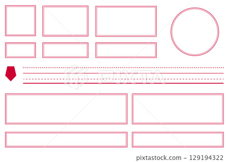 簡單標題框標題集 - 紅色、方形、水平、線條和填充、透明 PNG、向量 簡單標題框標題集 - 紅色、方形、水平、線條和填充、透明 PNG、向量 129194322