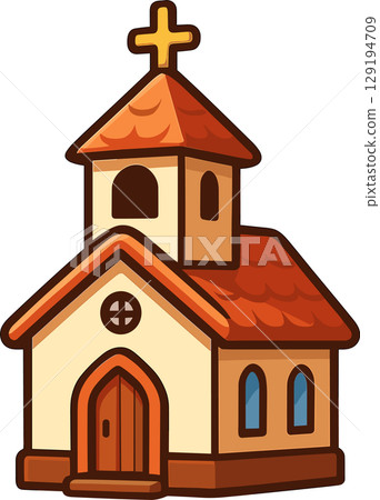 Cute church illustration 129194709