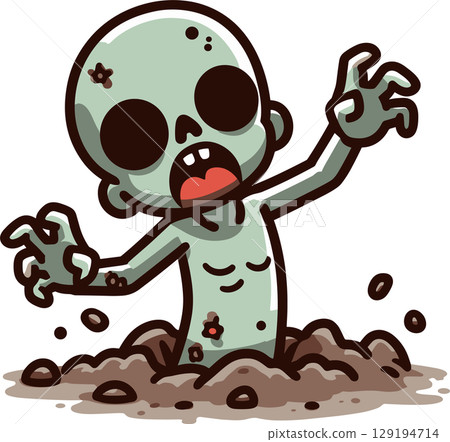 殭屍從地面升起的插圖 129194714