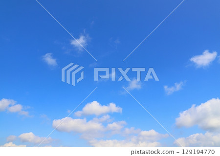 Blue sky with clouds, only the sky Blue sky with clouds, only the sky 129194770