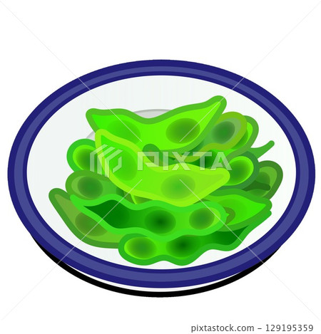 盤子上的毛豆插圖 129195359