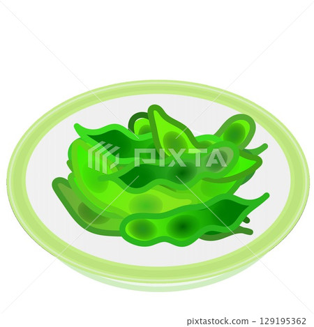 盤子上的毛豆插圖 129195362