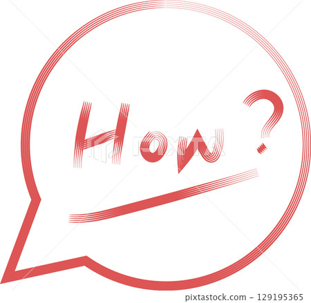Handwritten "how" dialog box 129195365