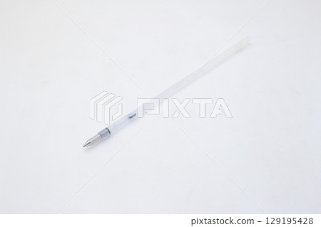 Transparent Pen Refill on White Background Showing 129195428
