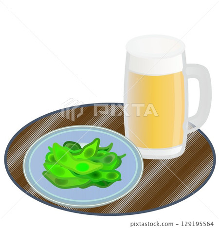 啤酒裡的毛豆插圖 129195564