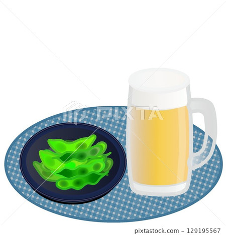 Illustration of edamame in beer 129195567