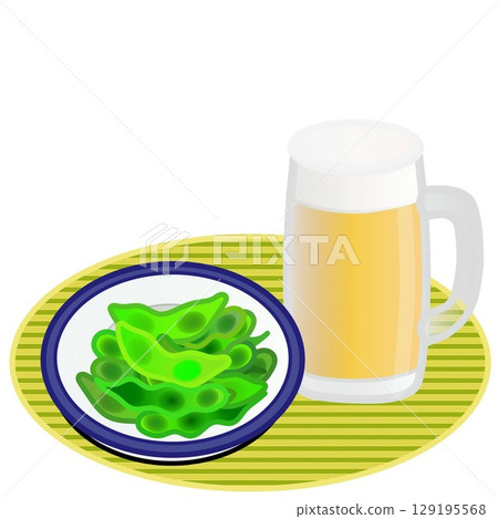 啤酒裡的毛豆插圖 129195568
