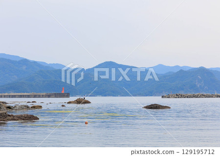 The sea around Frog Island during the day 129195712