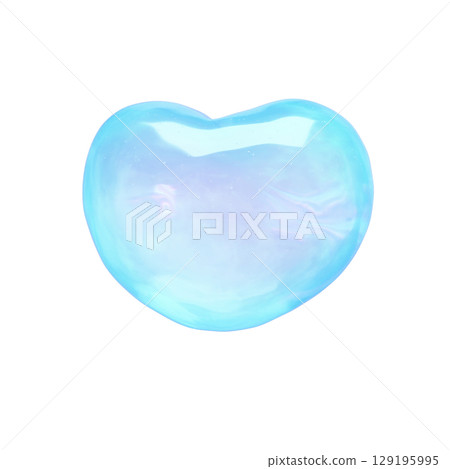 蓬鬆貼紙式 3D 插畫心型 129195995