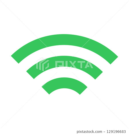 Green Wi-Fi icon illustration 129196683