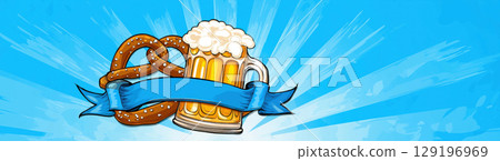 Classic beer and pretzels at a fest, created with AI 129196969