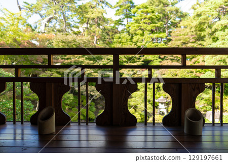The former Saito family villa garden in Niigata City, Niigata Prefecture, features a beautiful garden and building 129197661