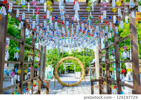 Summer Wind Chime Festival at Kotozaki Hachiman Shrine, Ube City, Yamaguchi Prefecture 129197729