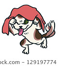 Deformed illustration of a dancing cat 129197774