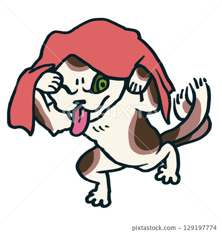 Deformed illustration of a dancing cat Deformed illustration of a dancing cat 129197774