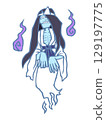 Illustration of a skinny, skinny ghost 129197775