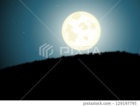 Starry Night Full Moon stock illustration 129197795