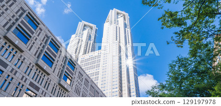"Tokyo" Tokyo Metropolitan Government Building Surrounded by Greenery, Shinjuku Ward 129197978