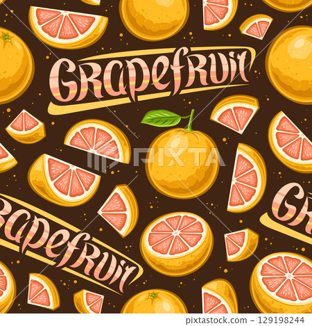 Vector Grapefruit Seamless Pattern Vector Grapefruit Seamless Pattern 129198244