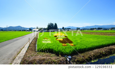 秋田縣秋田內陸線沿線的稻田藝術 129198331