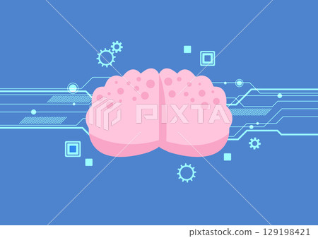 Artificial intelligence digital brain technology and engineering concept 129198421
