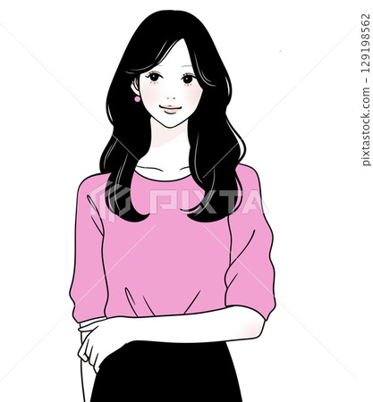 Illustration material of women and girls 129198562