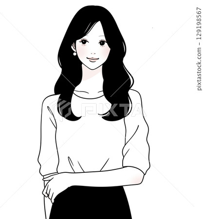 Illustration material of women and girls 129198567