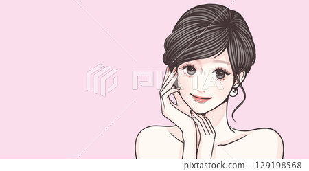 Illustration material of women and girls 129198568