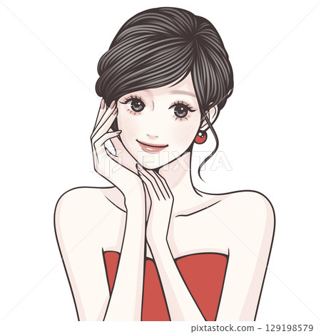 Illustration material of women and girls 129198579