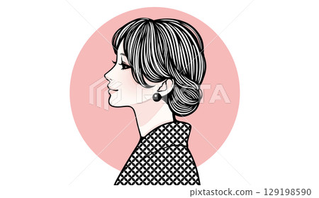 Illustration material of women and girls Illustration material of women and girls 129198590