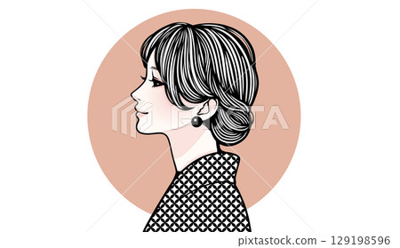 Illustration material of women and girls 129198596