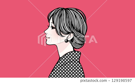 Illustration material of women and girls 129198597