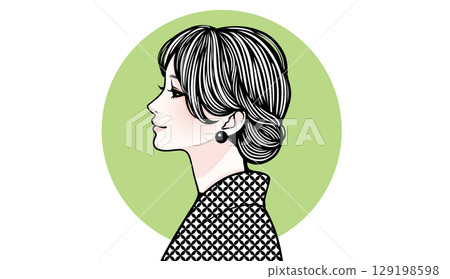 Illustration material of women and girls 129198598