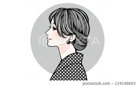 Illustration material of women and girls 129198603