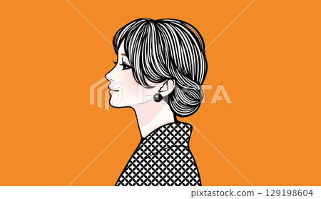 Illustration material of women and girls 129198604